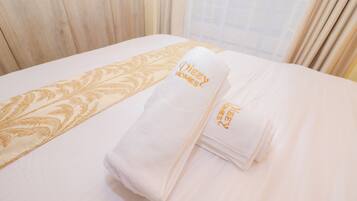 Towels, soap, toilet paper
