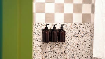 Shower, eco-friendly toiletries, hair dryer, heated floors