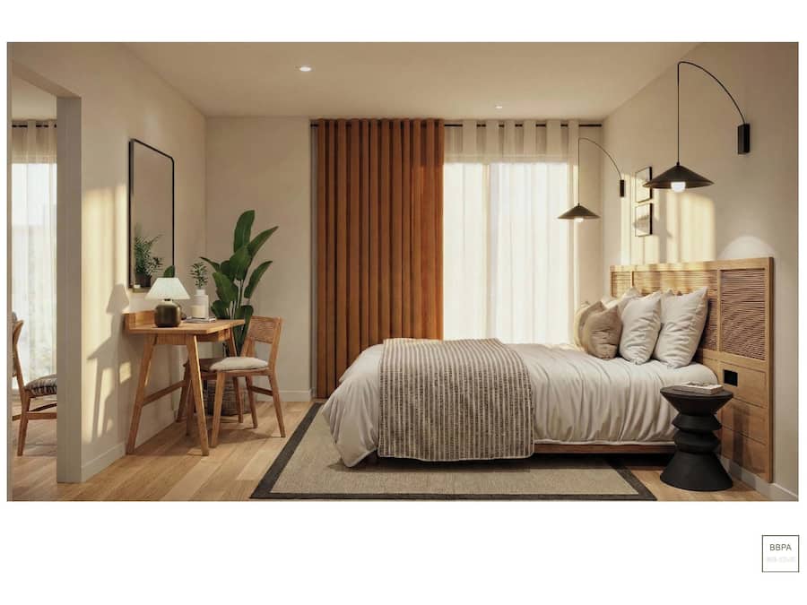 Standaard appartement, toegankelijk voor rolstoelgebruikers, uitzicht op zee | Een bureau, een laptopwerkplek, een strijkplank/strijkijzer, gratis wifi