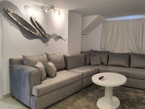 Living area - AB N401 Spacious 2BR Duplex with Partial Nile View (Giza Governorate)