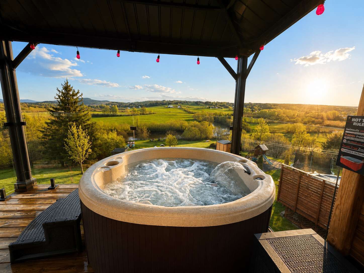 Outdoor spa tub