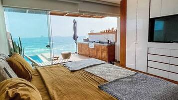 Appartement, balkon, uitzicht op het strand | Gratis wifi