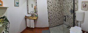 Ducha, secador de pelo y toallas