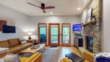 TV, fireplace, DVD player
