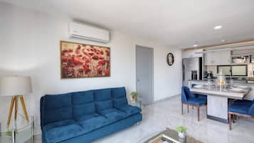 Lejlighed - 1 kingsize-seng - balkon - bjergudsigt (Cabo Cove 408 A) | Opholdsområde