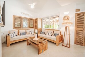 Living area - Villa Uva del Mar - 4 CH A/C - 4.5 SDB - Private Pool - Garden- BBQ- 100 M Beach (Las Terrenas)