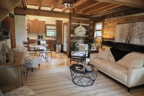 Smart TV - Historic Charm Meets Modern Comfort in This Restored 1850s Log Cabin (Weaverville)