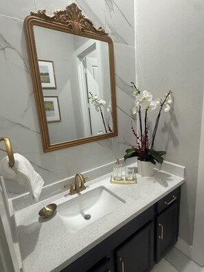Towels, soap, toilet paper - Beautiful 2-bedroom luxury townhome in downtown Houston. (Houston)