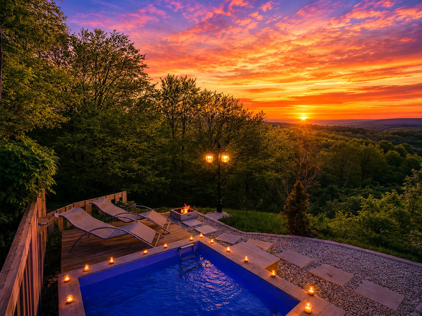 Outdoor pool, a heated pool