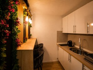 Private kitchen - Luxury Chalet with Heated Pool, Jacuzzi & Sauna near Sarajevo MonteBliss (Miljevići)