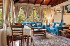 Living area - Boho Studio Retreat; 10-Min Walk to Playa Grande Beach (Playa Grande)