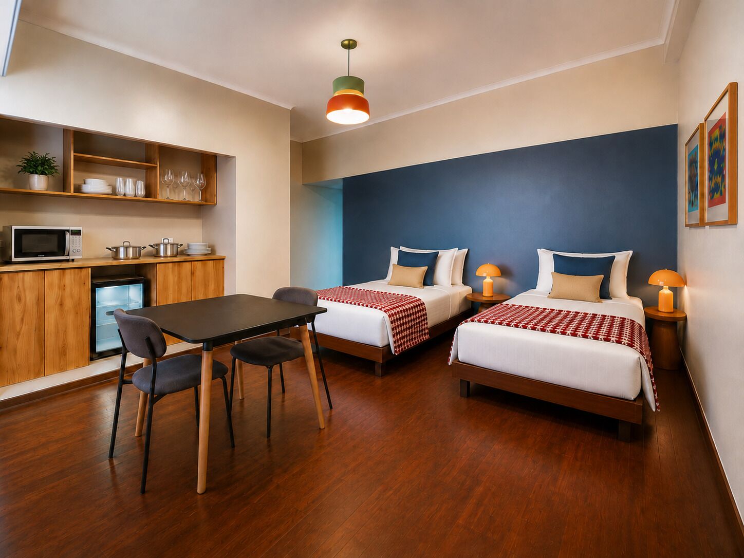 Cofres nos quartos, Wi-Fi de cortesia, roupa de cama