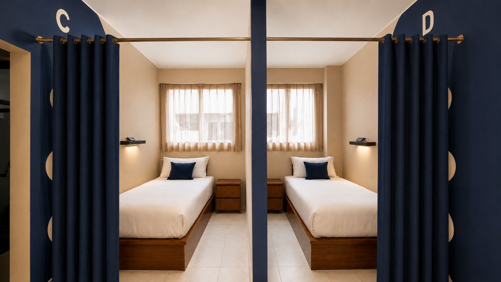 Dormitório compartilhado luxo | Cofres nos quartos, Wi-Fi de cortesia, roupa de cama