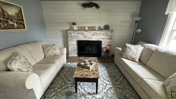Smart TV, DVD player, books, video library