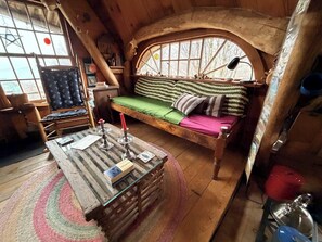 Living area - Handcrafted Woodland Cabin w/ Sauna & Mtn Views (Washington)