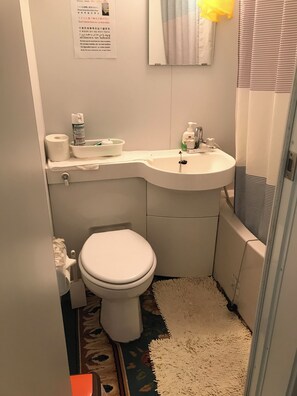 Basic Single Room | Bathroom | Combined shower/tub, hair dryer, towels, soap - Heiwafukushiyukoukan (Sapporo-shi Toyohira-ku)