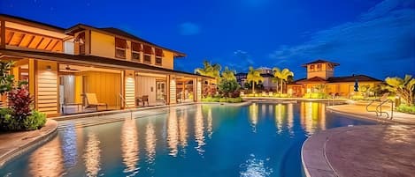 Outdoor Lanai With Pool — Shared community amenity (not inside the rental unit)