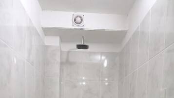 Standard Shared Dormitory, Balcony | Bathroom | Shower, rainfall showerhead, hair dryer, soap