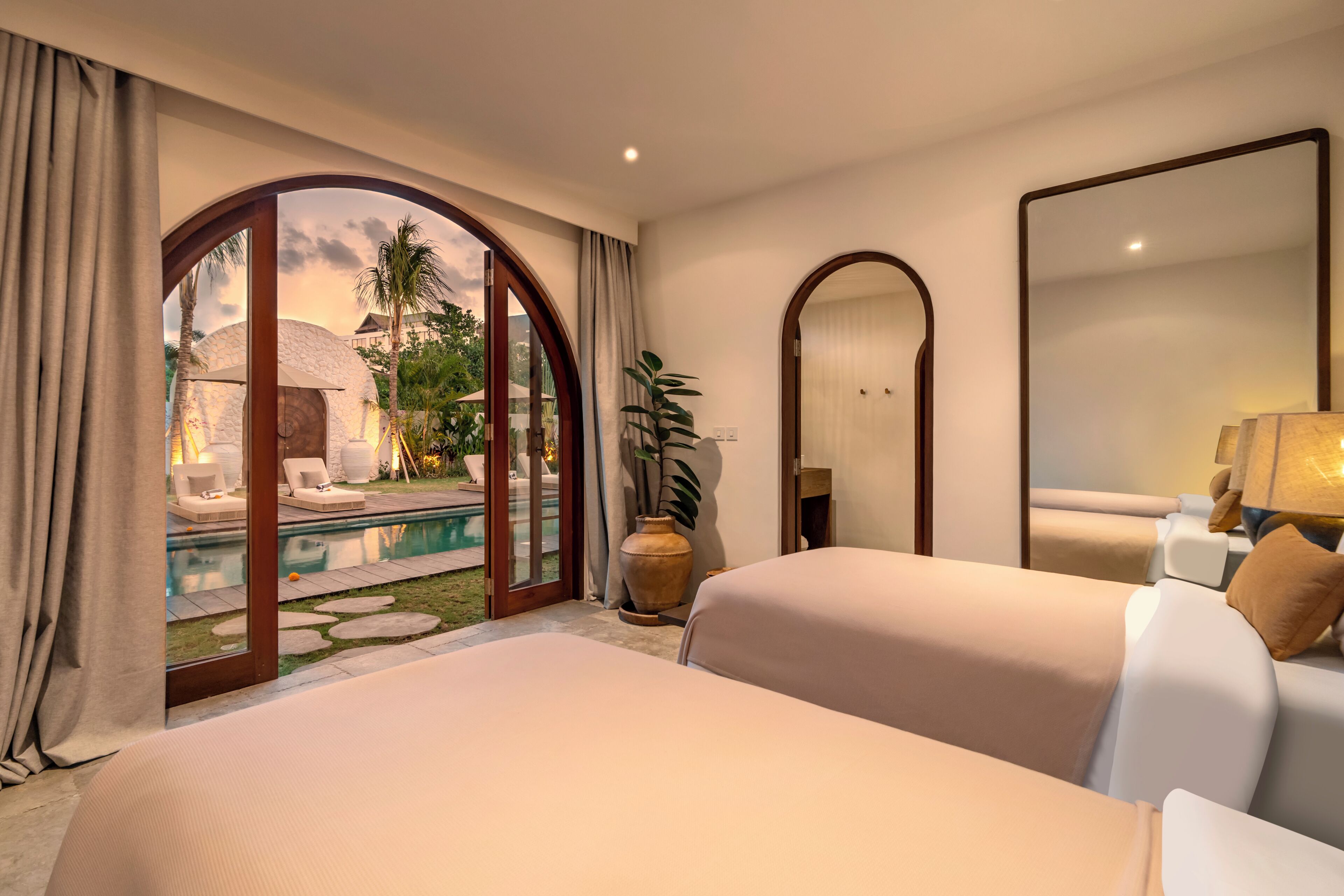Deluxe Villa, Multiple Bedrooms, Private Pool, Pool View | Premium bedding, in-room safe, desk, laptop workspace