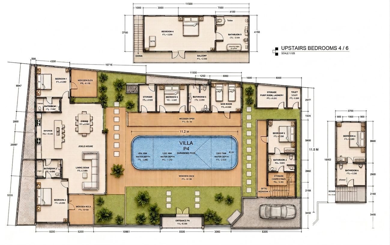 Deluxe Villa, Multiple Bedrooms, Private Pool, Pool View | Floor plan