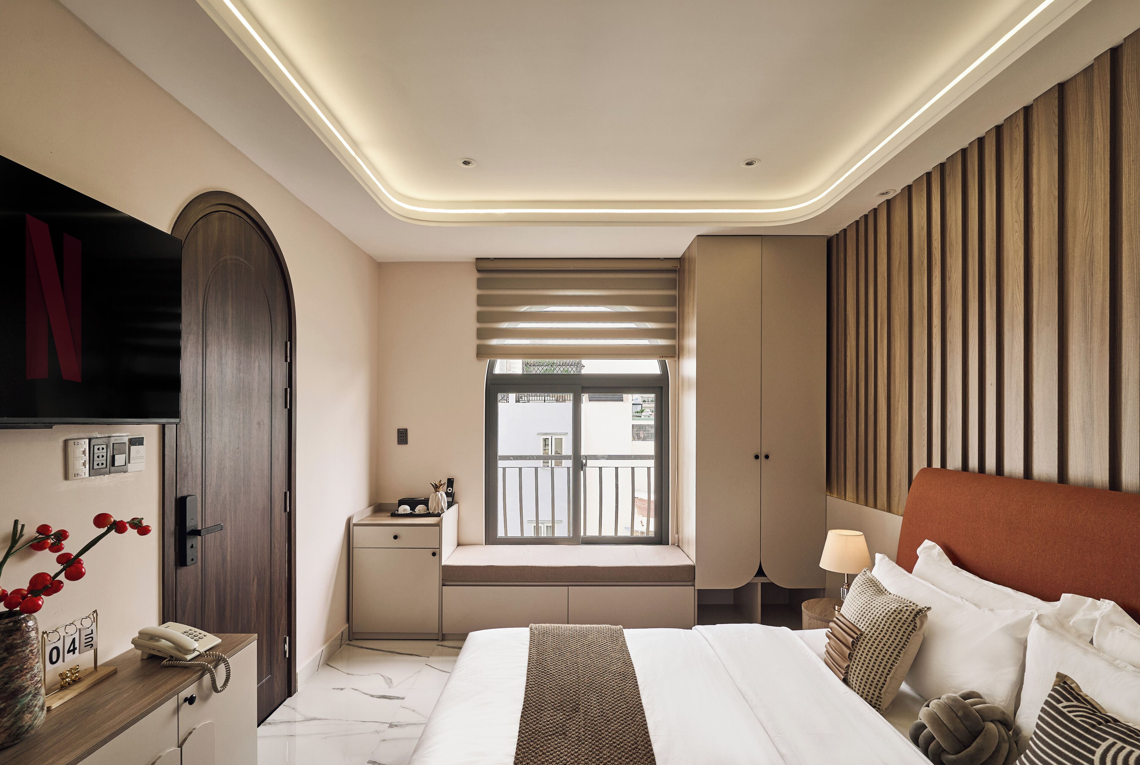 Habitación Deluxe doble, vistas a la ciudad | Ropa de cama de alta calidad, escritorio, wifi gratis