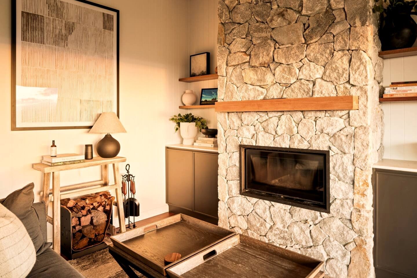 Fireplace, stereo