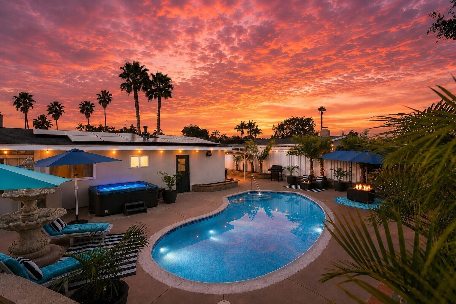 Outdoor pool, a heated pool