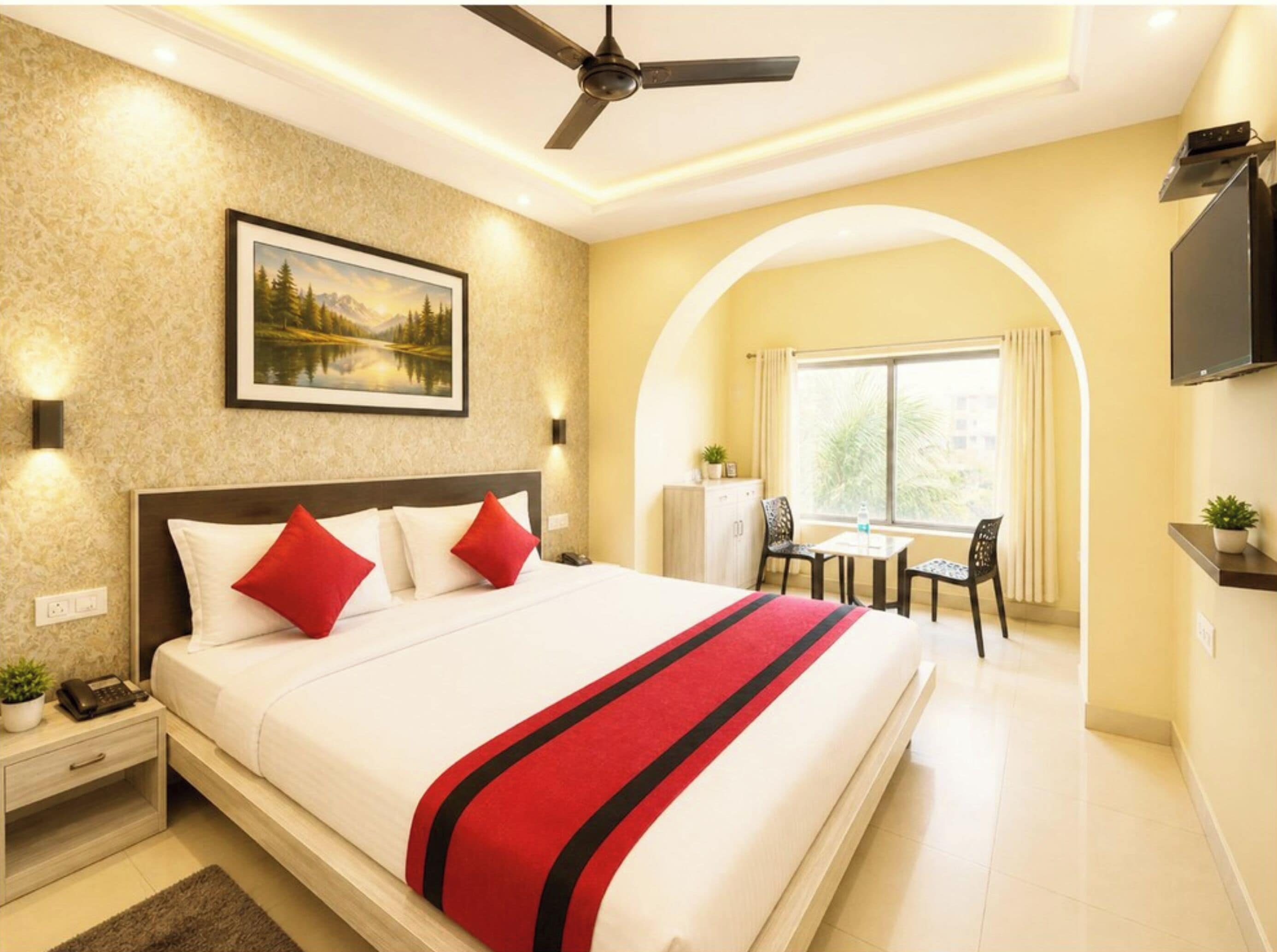 Habitación doble superior, aire acondicionado, vista al mar | Ropa de cama hipoalergénica, escritorio, insonorización y wifi gratis 