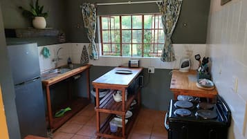 Comfort-Chalet, Terrasse, Gartenblick | Eigene Küche