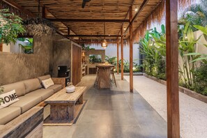 Deluxe Villa, 2 Bedrooms, Private Pool, Pool View | Living area | 32-inch Smart TV with digital channels - Villa Chempaka Chill by Alfred in Bali (Canggu)