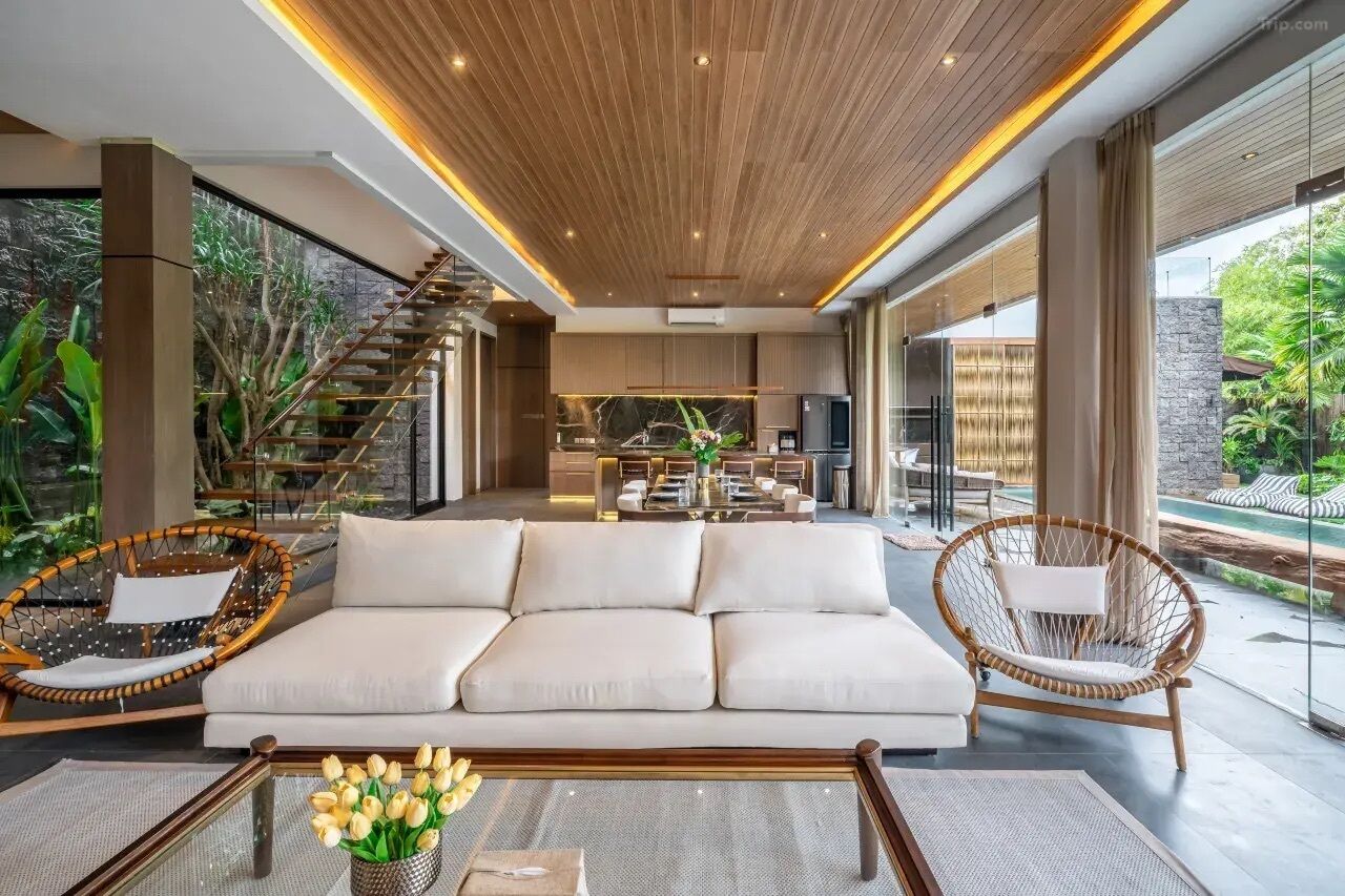 Luxury Villa, 4 Bedrooms, Private Pool | Living area | 50-inch TV with digital channels