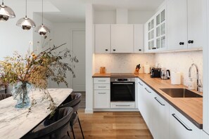 Private kitchen - Sea View Apartment in Luštica Bay (Radovići)