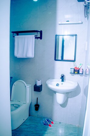 Combined shower/bathtub, towels, soap, shampoo - Nyumbani PEAK Hotel (Arusha)