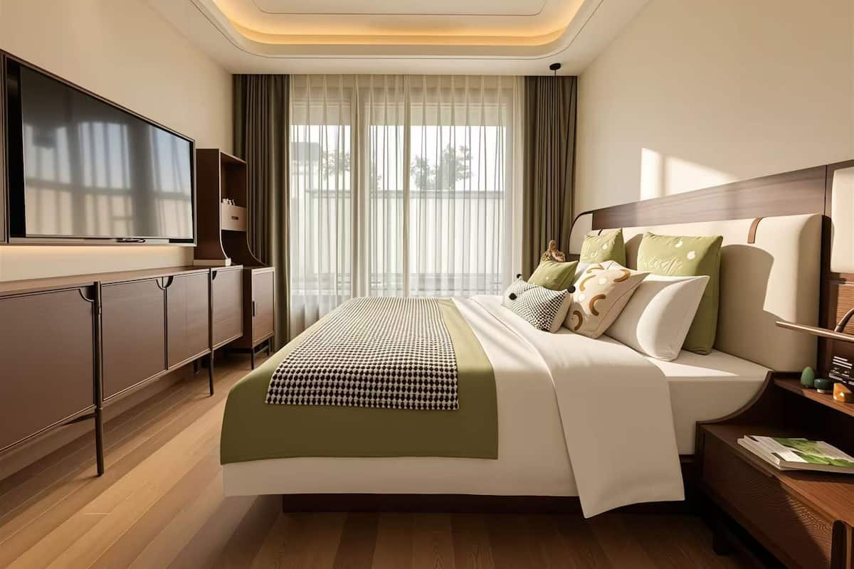 Villa Élite, vue sur le terrain de golf | Couette en duvet, bureau, espace de travail pour ordinateurs portables
