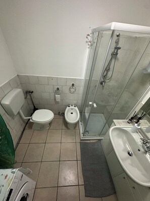 Shower, hair dryer, bidet, towels - NestPorcari (Frizzone)