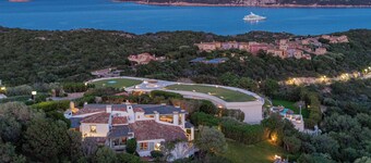Diamond panoramic sea view villa with pool in downtown Porto Cervo