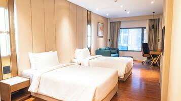 Minibar, desk, blackout drapes, iron/ironing board