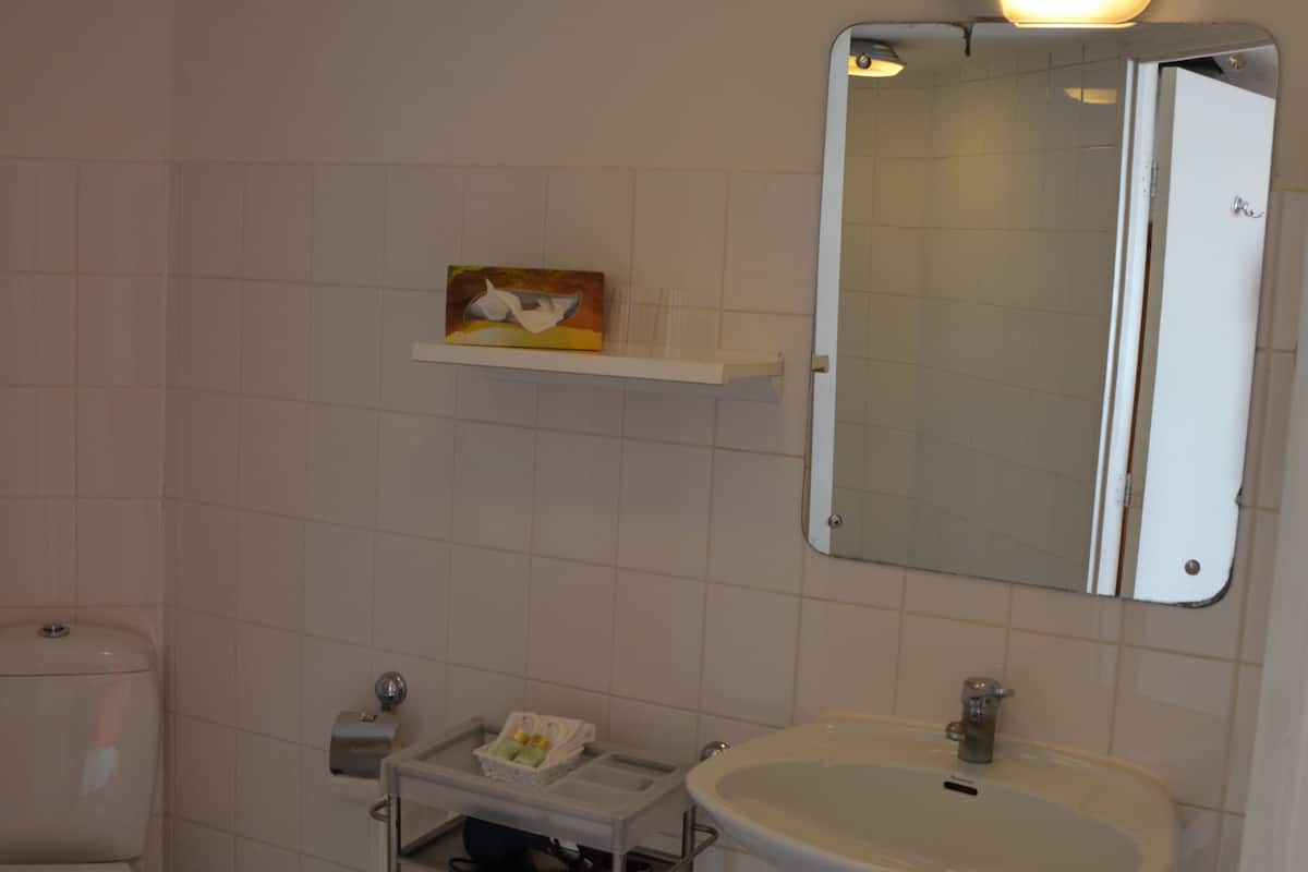 Phòng đôi phong cách cổ điển, quang cảnh vườn | Phòng tắm | Buồng tắm vòi sen, máy sấy tóc, khăn tắm, xà phòng