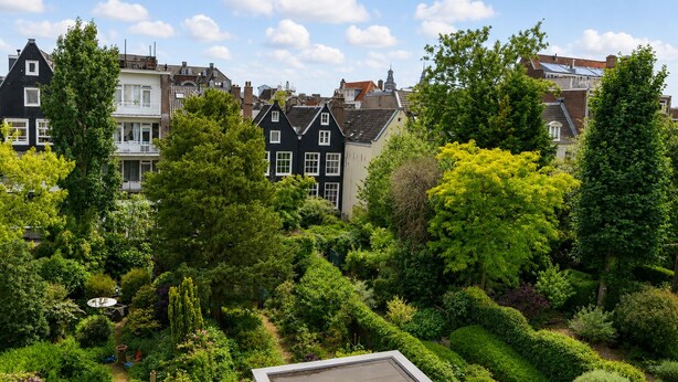 A residential area with traditional houses, lush greenery, and a clear sky. - Hotel Keizershof (Amsterdam)