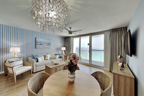 Living area - Pelican Beach #2004 | Gulf Front in Destin + Amenities (Destin)