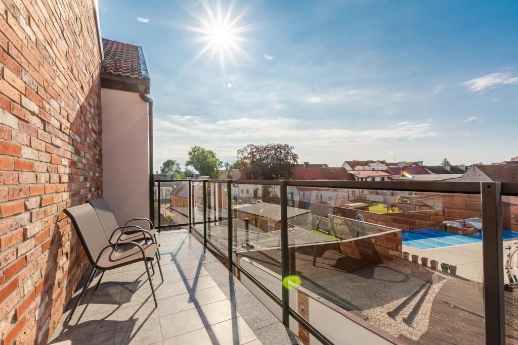 Deluxe Apartment, Balcony, City View | Property grounds