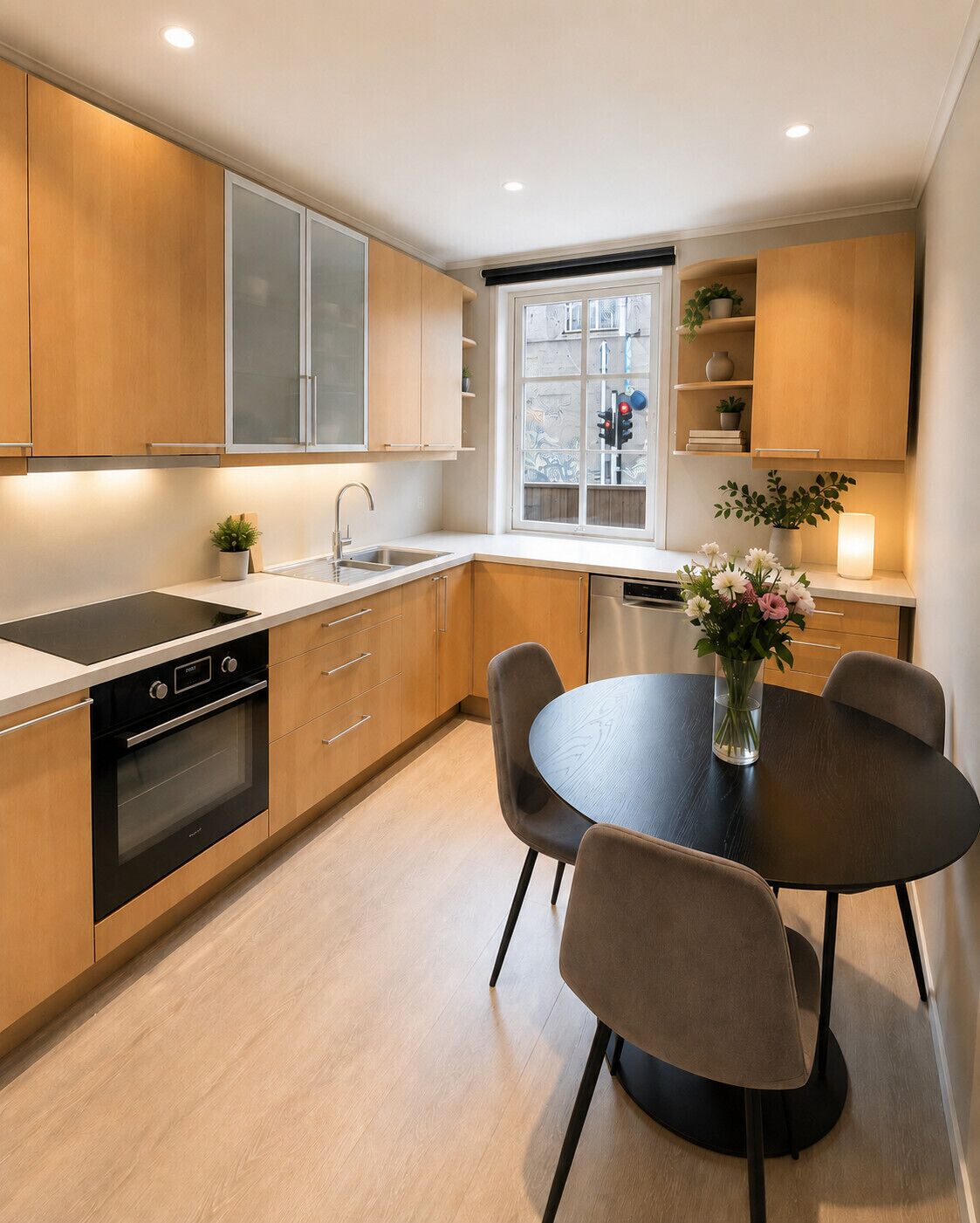 Fridge, oven, dishwasher, electric kettle