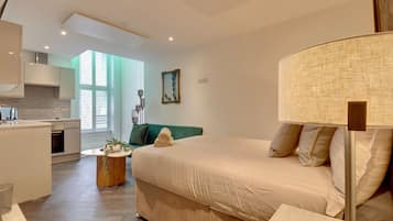 Deluxe-Apartment | Bügeleisen/Bügelbrett, kostenloses WLAN, Bettwäsche