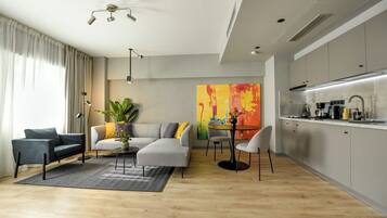 Departamento Premium, 1 cama matrimonial, para no fumadores | Área de sala de estar