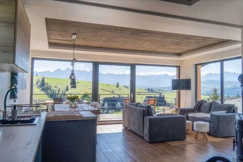 Large holiday villa with sauna and mountain views
