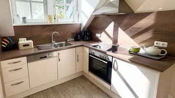 Fridge, oven, stovetop, dishwasher