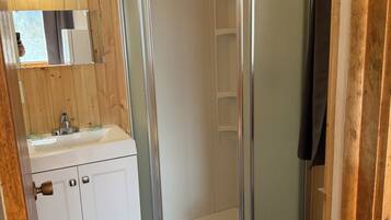 Shower, soap, toilet paper