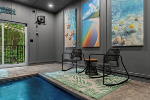 Indoor pool, a heated pool - New Lodge in Gatlinburg + Indoor Pool, Hot Tub, Pickleball Court + Sleeps 10 (Gatlinburg)