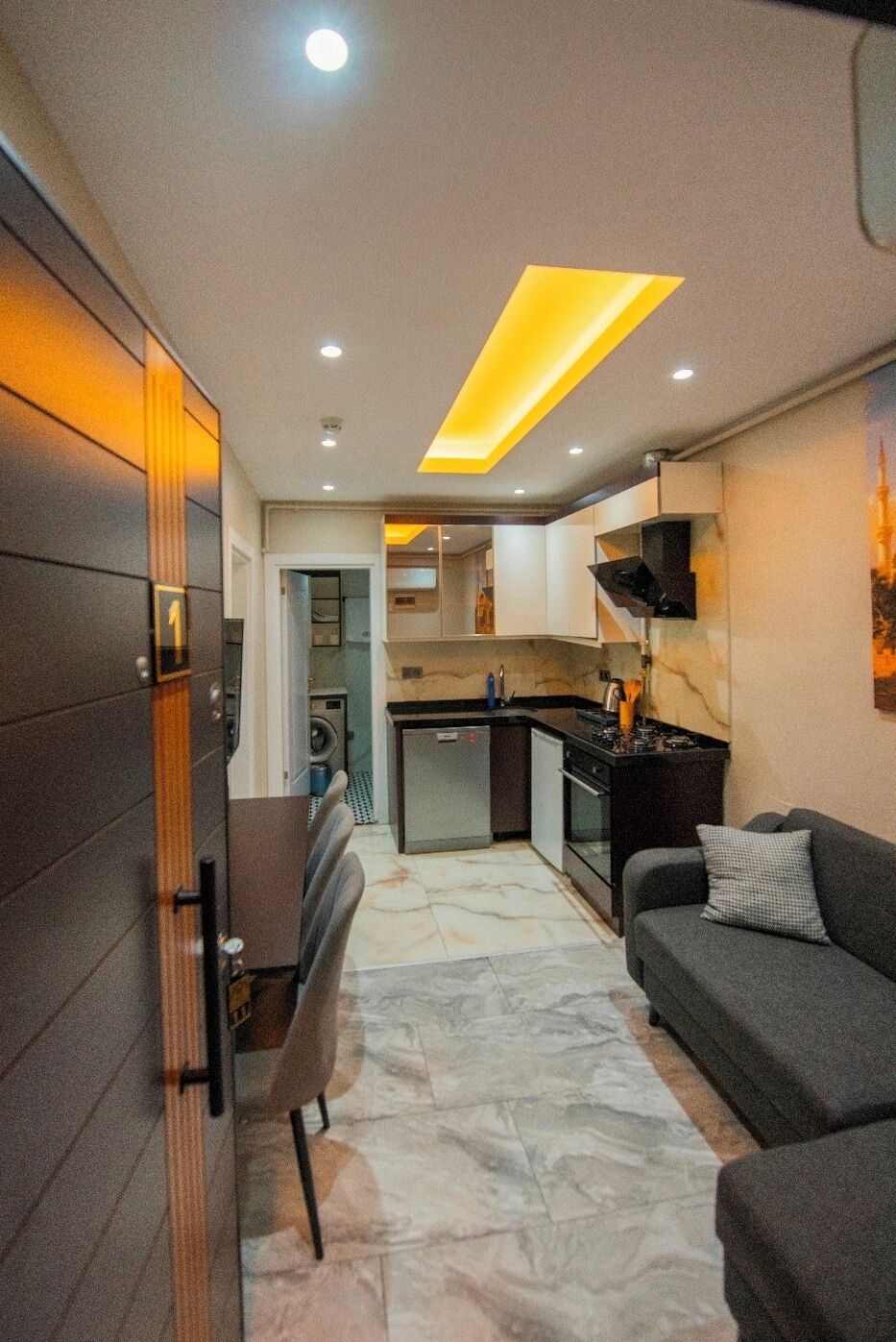 Condo família, vista para o jardim | Cozinha privada | Frigobar, fogão, cooktop, lava-louças
