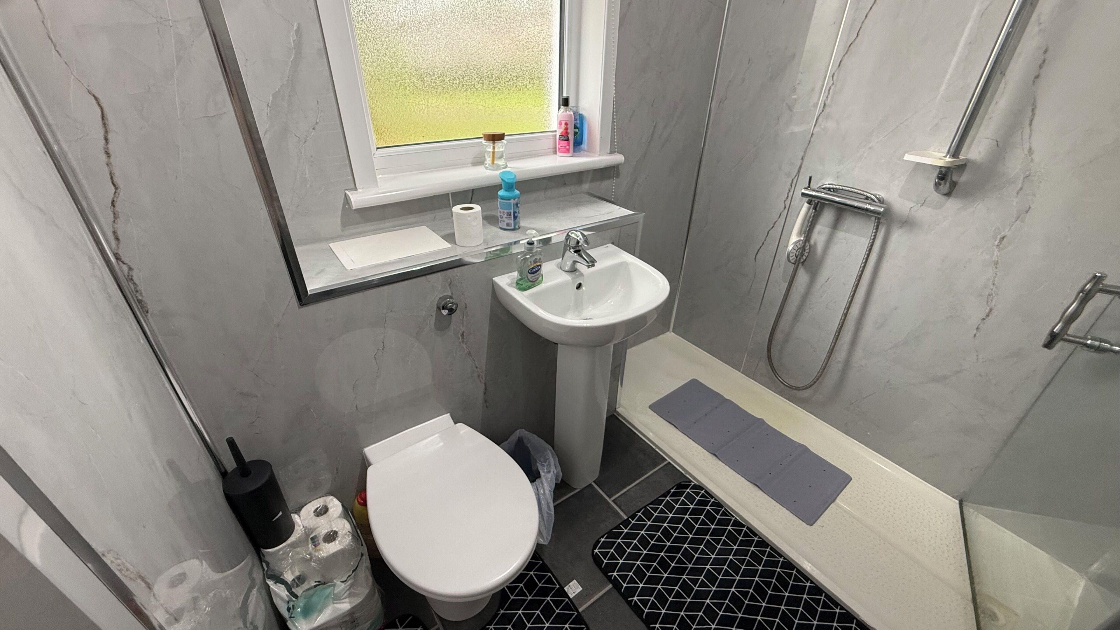 Towels, soap, toilet paper